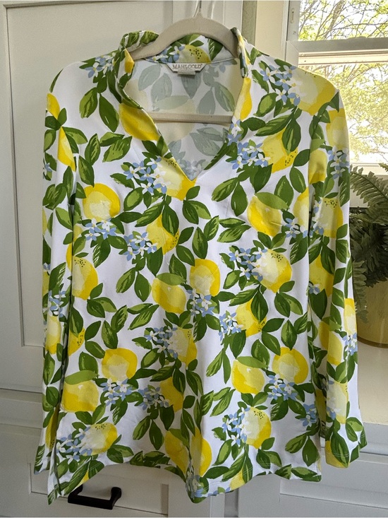 MAHI GOLD Tops - Mahi Gold Limoncello Long-Sleeve Top - Yellow & Green- small